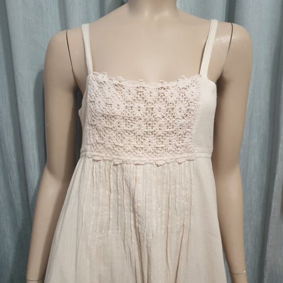 FOREVER NEW AU-8 Light Peach Dress Lined Empire Line Waist w/ Embroidery A-Line - Picture 5 of 14